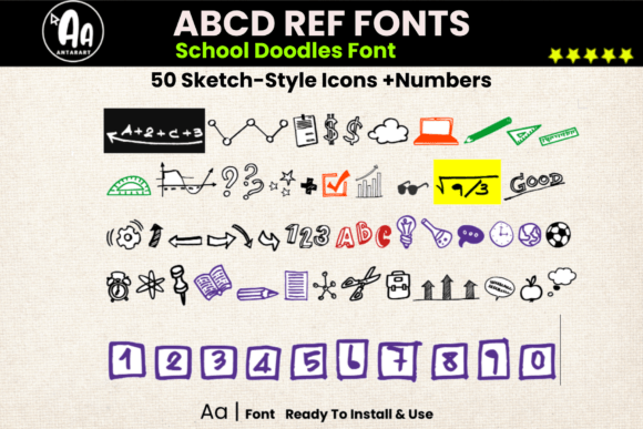 Abcd Ref School Icons Font